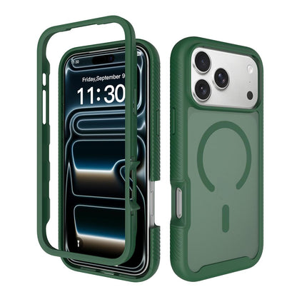 For iPhone 18 Pro Max Starry Sky Matte Magnetic TPU Hybrid PC Phone Case - Green - EDA010188402C