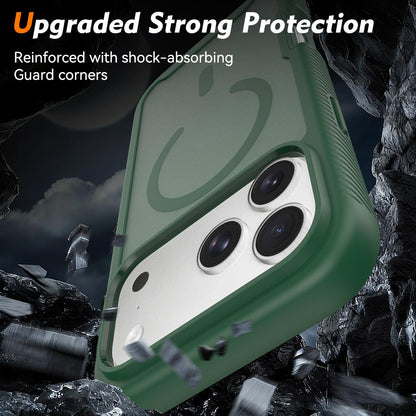 For iPhone 18 Pro Max Starry Sky Matte Magnetic TPU Hybrid PC Phone Case - Green - EDA010188402C