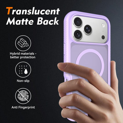 For iPhone 18 Pro Max Starry Sky Matte Magnetic TPU Hybrid PC Phone Case - Purple - EDA010188402D