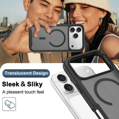For iPhone 17 Pro Max Starry Sky Matte Magnetic TPU Hybrid PC Phone Case - Black - EDA010188403A