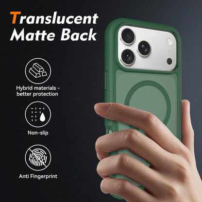 For iPhone 17 Pro Max Starry Sky Matte Magnetic TPU Hybrid PC Phone Case - Green - EDA010188403C