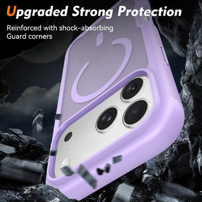 For iPhone 17 Pro Max Starry Sky Matte Magnetic TPU Hybrid PC Phone Case - Purple - EDA010188403D