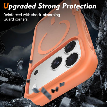 For iPhone 17 Pro Max Starry Sky Matte Magnetic TPU Hybrid PC Phone Case - Orange - EDA010188403E