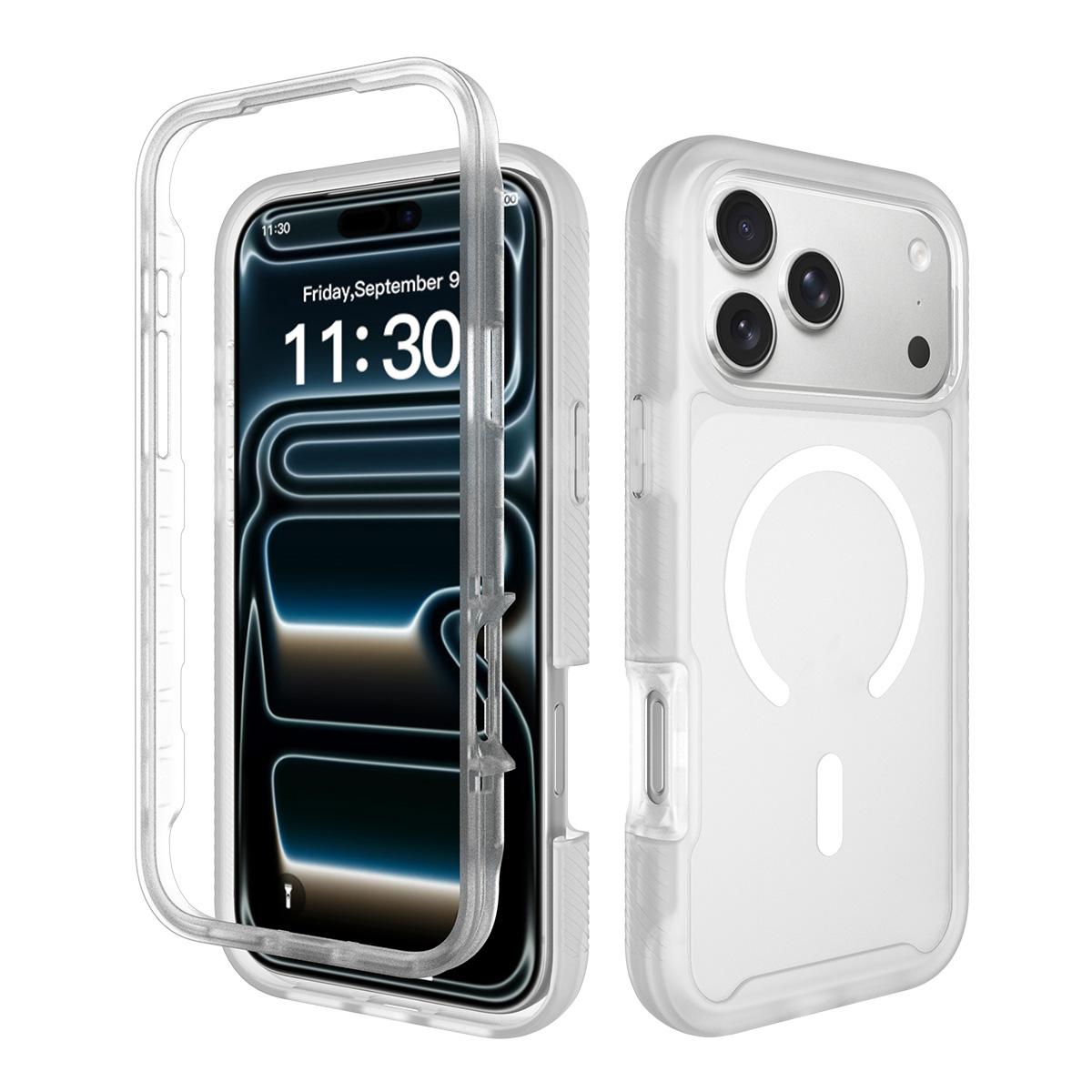 For iPhone 17 Pro Max Starry Sky Matte Magnetic TPU Hybrid PC Phone Case - Matte Transparent - EDA010188403F