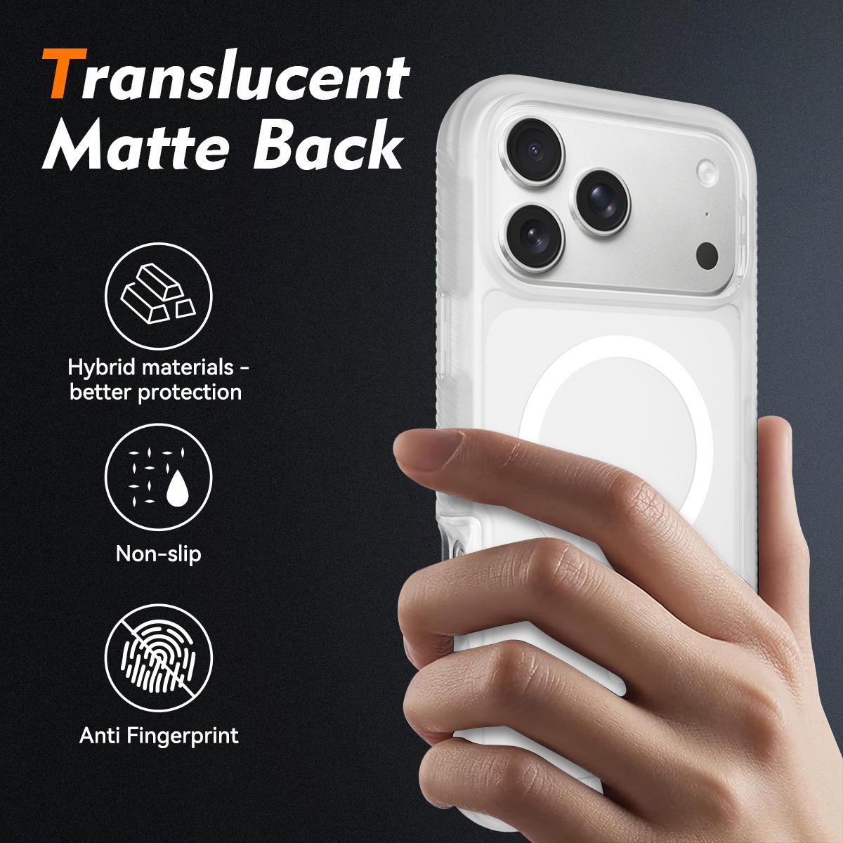For iPhone 17 Pro Max Starry Sky Matte Magnetic TPU Hybrid PC Phone Case - Matte Transparent - EDA010188403F