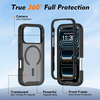 For iPhone 17 Pro Starry Sky Matte Magnetic TPU Hybrid PC Phone Case - Black - EDA010188404A