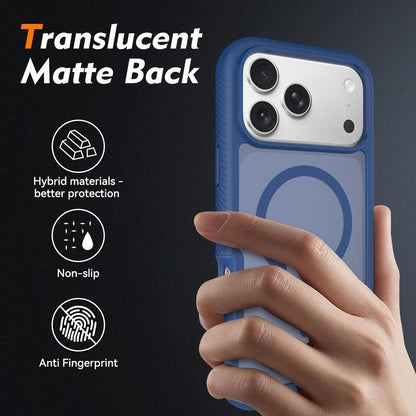 For iPhone 17 Pro Starry Sky Matte Magnetic TPU Hybrid PC Phone Case - Blue - EDA010188404B