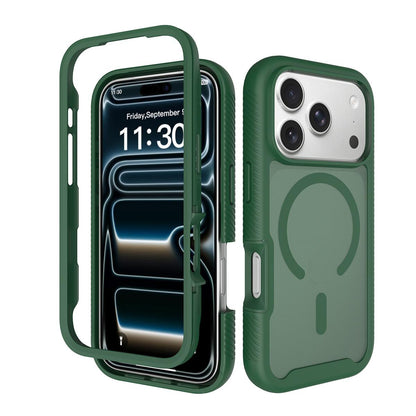 For iPhone 17 Pro Starry Sky Matte Magnetic TPU Hybrid PC Phone Case - Green - EDA010188404C