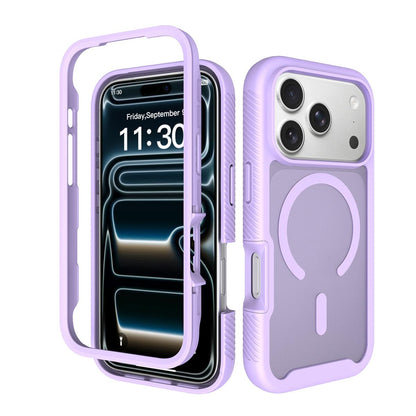 For iPhone 17 Pro Starry Sky Matte Magnetic TPU Hybrid PC Phone Case - Purple - EDA010188404D