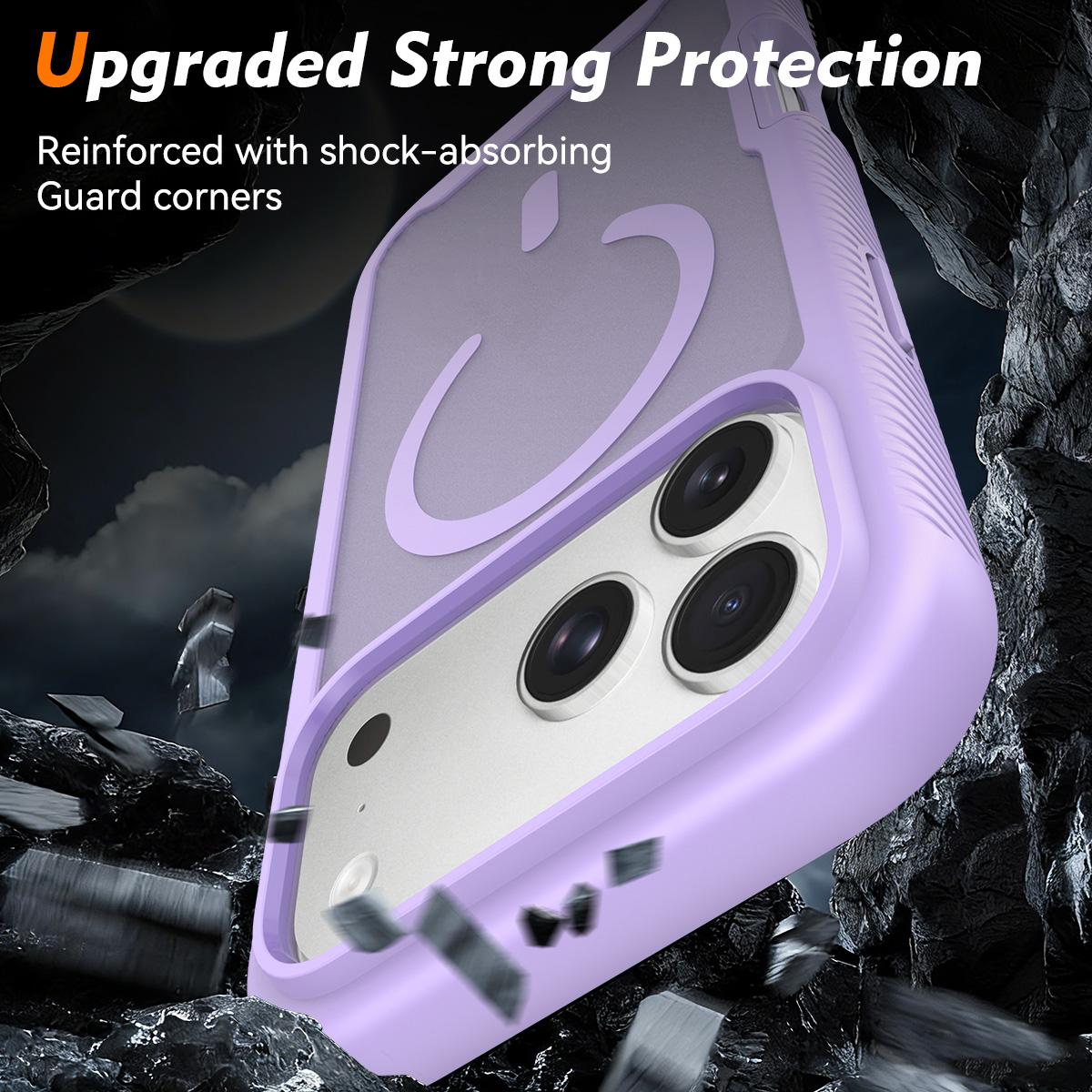 For iPhone 17 Pro Starry Sky Matte Magnetic TPU Hybrid PC Phone Case - Purple - EDA010188404D