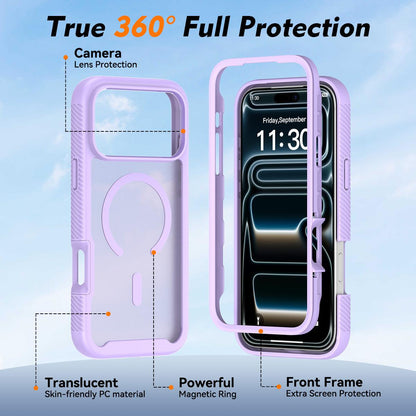 For iPhone 17 Pro Starry Sky Matte Magnetic TPU Hybrid PC Phone Case - Purple - EDA010188404D