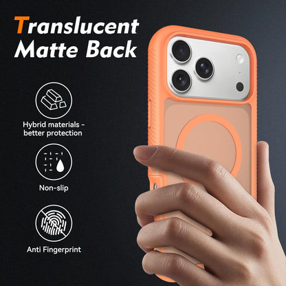 For iPhone 17 Pro Starry Sky Matte Magnetic TPU Hybrid PC Phone Case - Orange - EDA010188404E