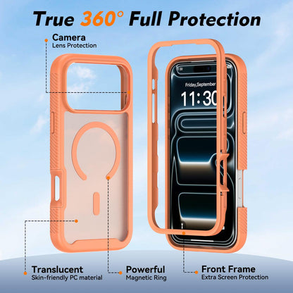 For iPhone 17 Pro Starry Sky Matte Magnetic TPU Hybrid PC Phone Case - Orange - EDA010188404E