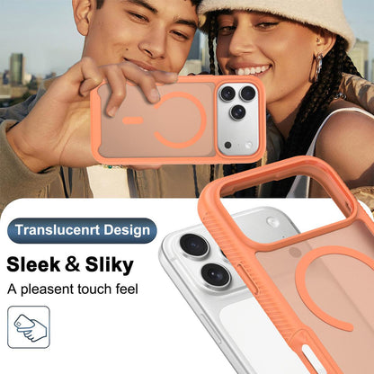For iPhone 17 Pro Starry Sky Matte Magnetic TPU Hybrid PC Phone Case - Orange - EDA010188404E