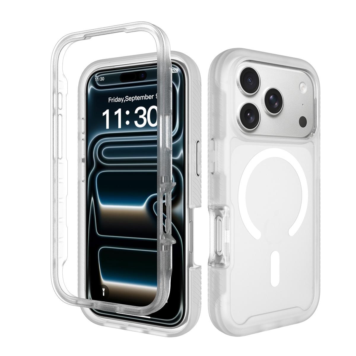 For iPhone 17 Pro Starry Sky Matte Magnetic TPU Hybrid PC Phone Case - Matte Transparent - EDA010188404F