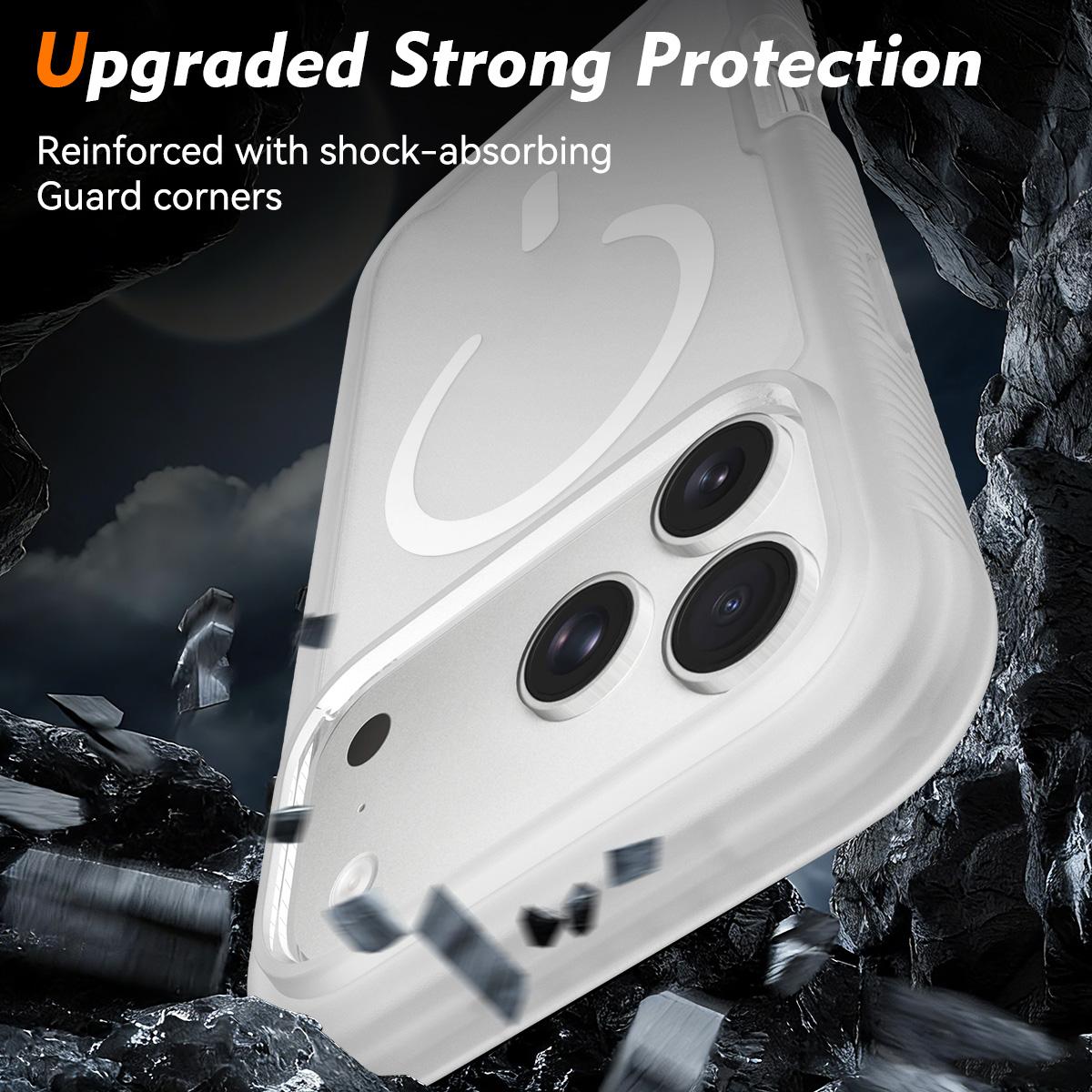 For iPhone 17 Pro Starry Sky Matte Magnetic TPU Hybrid PC Phone Case - Matte Transparent - EDA010188404F