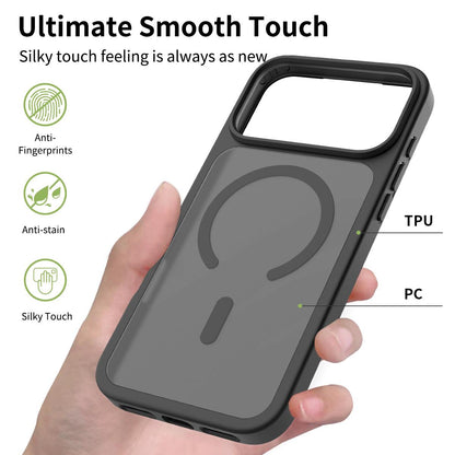 For iPhone 18 Pro Max Skin Feel TPU Hybrid PC MagSafe Phone Case - Black - EDA010189001A