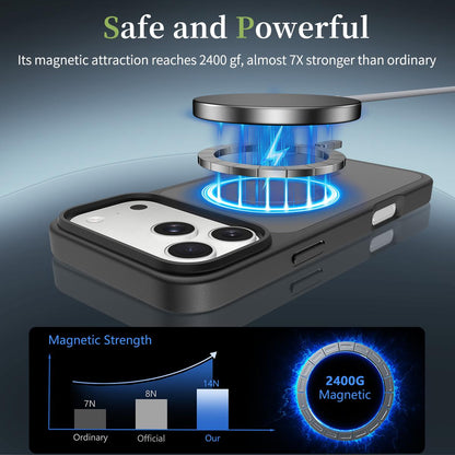 For iPhone 18 Pro Max Skin Feel TPU Hybrid PC MagSafe Phone Case - Black - EDA010189001A