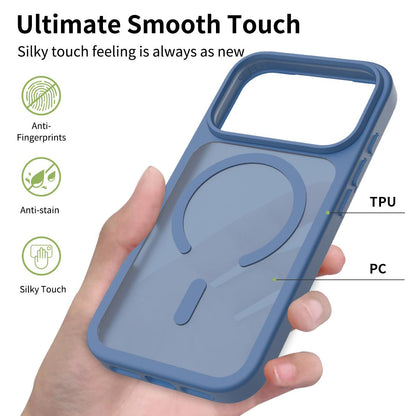 For iPhone 18 Pro Max Skin Feel TPU Hybrid PC MagSafe Phone Case - Blue - EDA010189001B