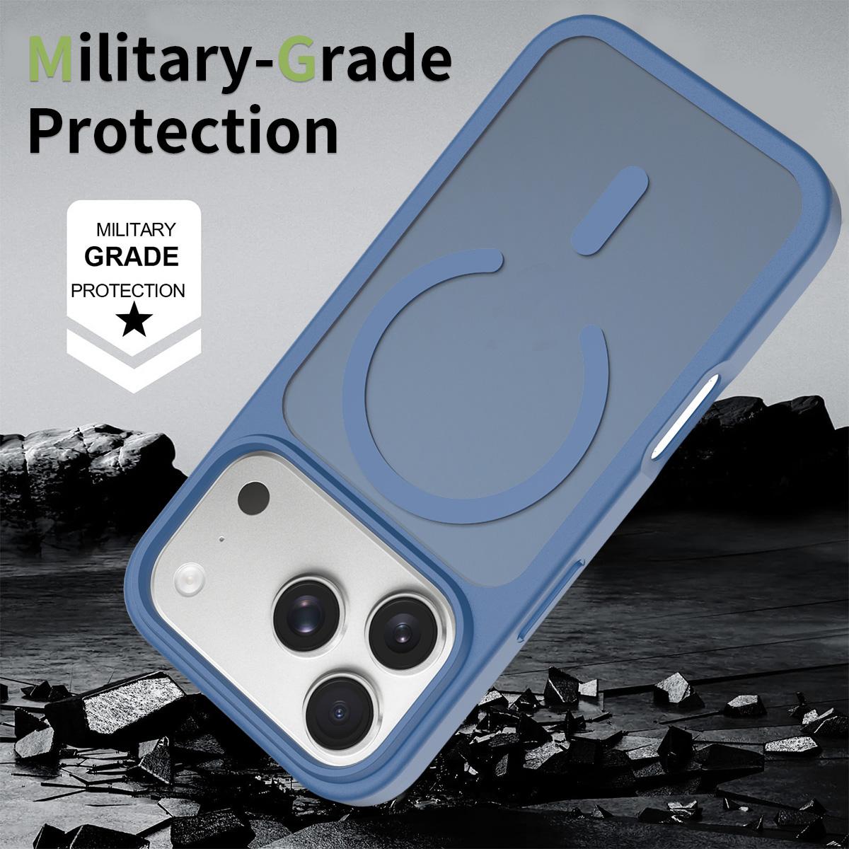 For iPhone 18 Pro Max Skin Feel TPU Hybrid PC MagSafe Phone Case - Blue - EDA010189001B
