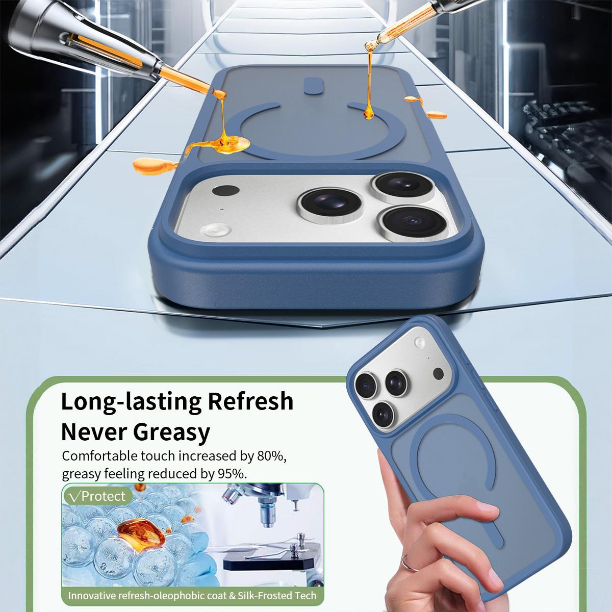 For iPhone 18 Pro Max Skin Feel TPU Hybrid PC MagSafe Phone Case - Blue - EDA010189001B