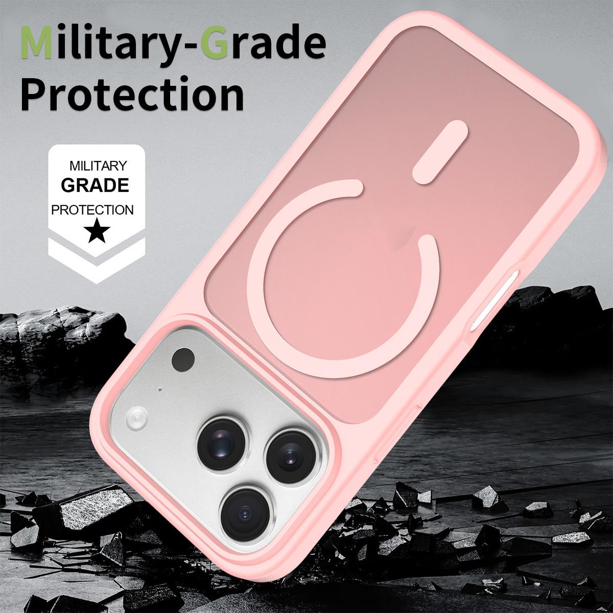 For iPhone 18 Pro Max Skin Feel TPU Hybrid PC MagSafe Phone Case - Pink - EDA010189001C