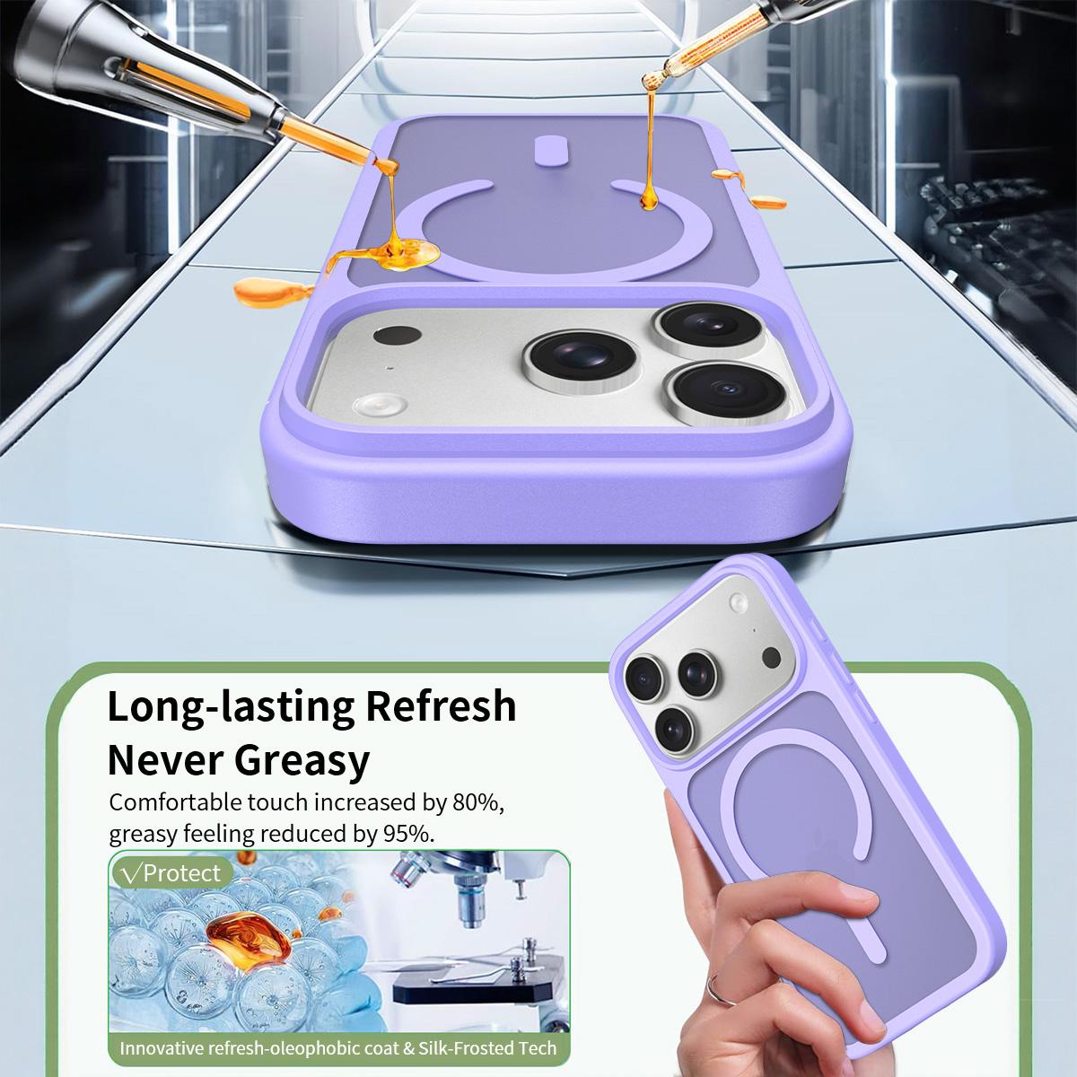 For iPhone 18 Pro Max Skin Feel TPU Hybrid PC MagSafe Phone Case - Purple - EDA010189001D