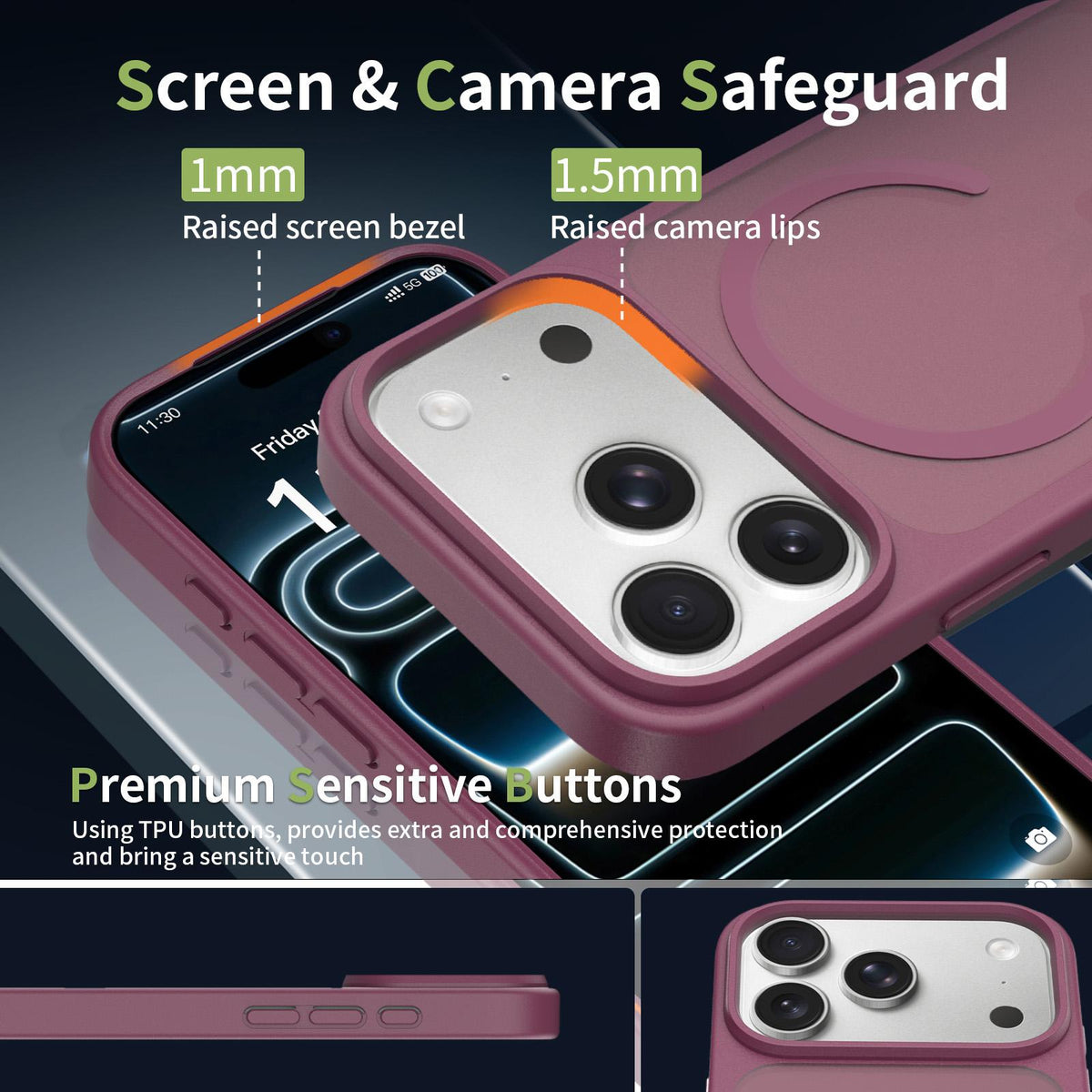 For iPhone 18 Pro Max Skin Feel TPU Hybrid PC MagSafe Phone Case - Cherry Red - EDA010189001E