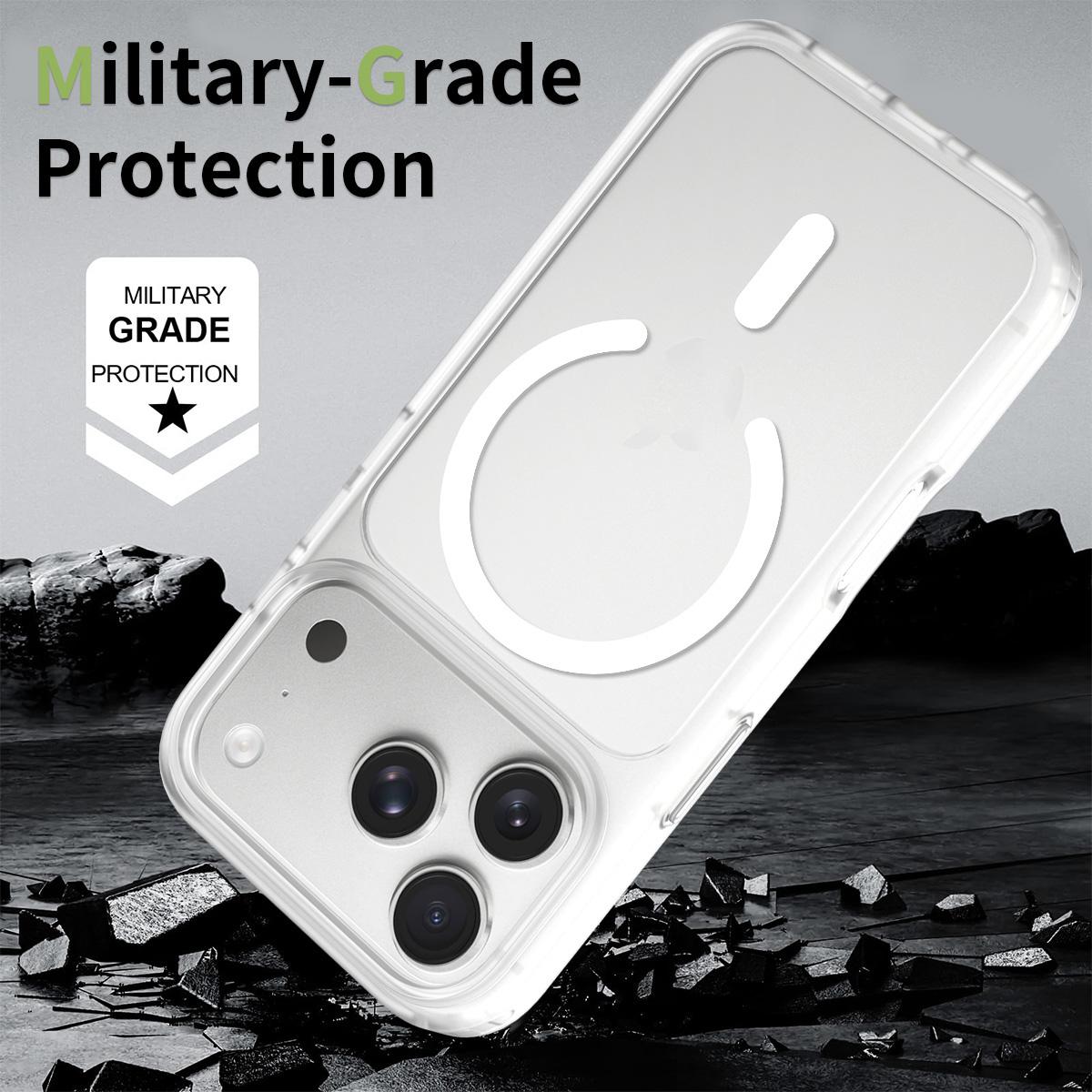 For iPhone 18 Pro Max Skin Feel TPU Hybrid PC MagSafe Phone Case - Transparent - EDA010189001F