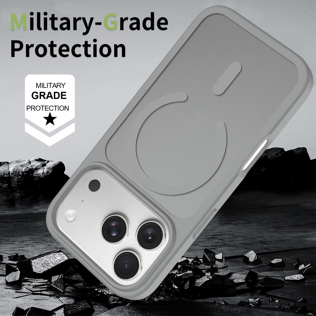 For iPhone 18 Pro Max Skin Feel TPU Hybrid PC MagSafe Phone Case - Dark Grey - EDA010189001G
