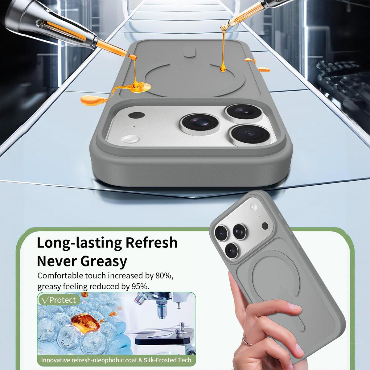 For iPhone 18 Pro Max Skin Feel TPU Hybrid PC MagSafe Phone Case - Dark Grey - EDA010189001G