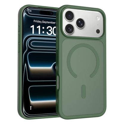 For iPhone 18 Pro Max Skin Feel TPU Hybrid PC MagSafe Phone Case - Dark Green - EDA010189001H