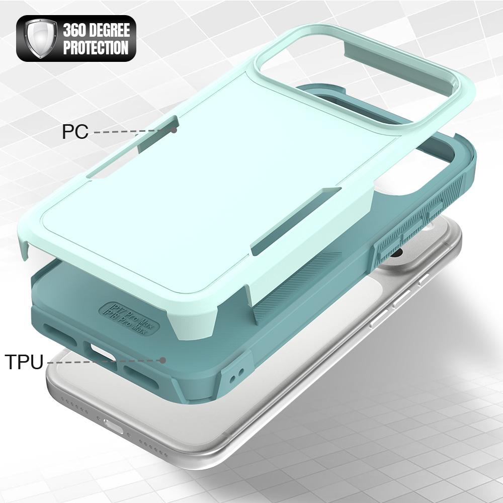 For iPhone 18 Pro Max 2 in 1 PC + TPU Phone Case - Light Green - EDA010189101A