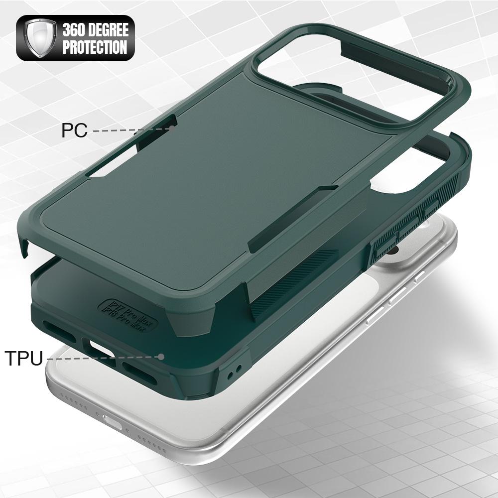 For iPhone 18 Pro Max 2 in 1 PC + TPU Phone Case - Dark Green - EDA010189101B