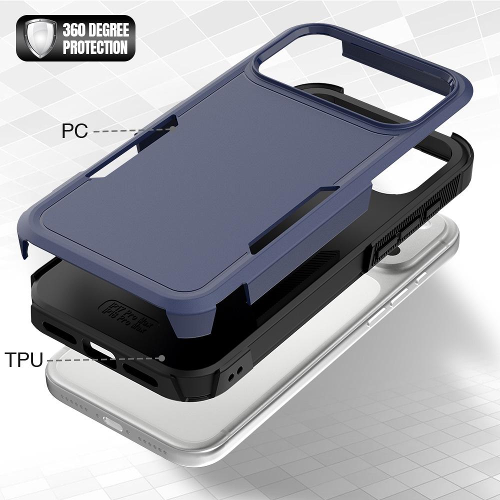 For iPhone 18 Pro Max 2 in 1 PC + TPU Phone Case - Dark Blue - EDA010189101C
