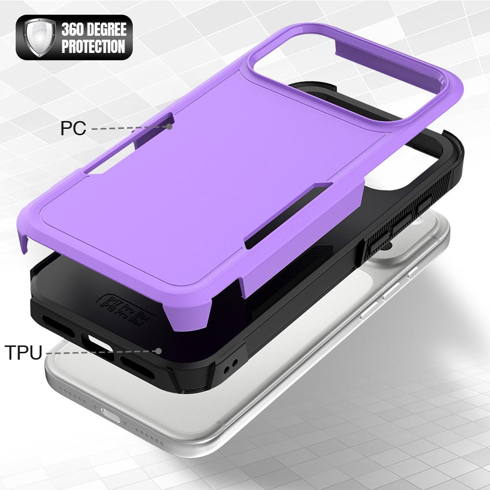 For iPhone 18 Pro Max 2 in 1 PC + TPU Phone Case - Purple - EDA010189101D