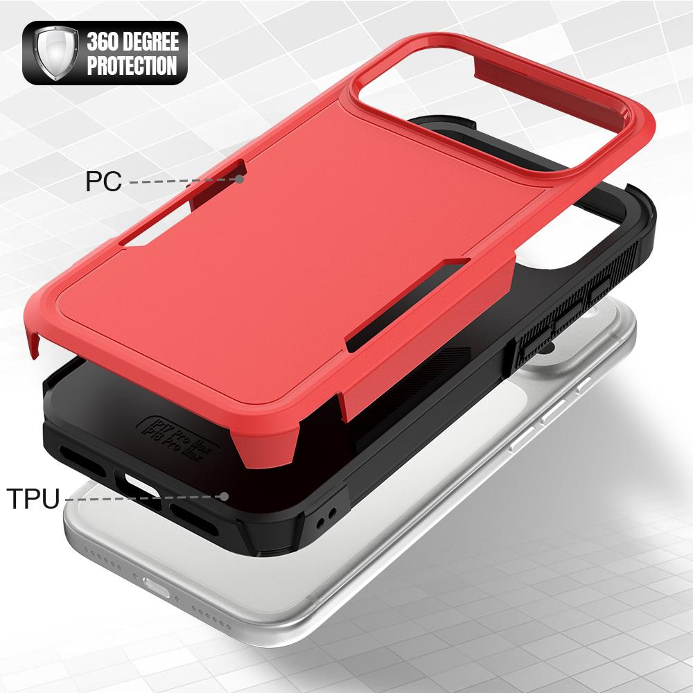 For iPhone 18 Pro Max 2 in 1 PC + TPU Phone Case - Red - EDA010189101E