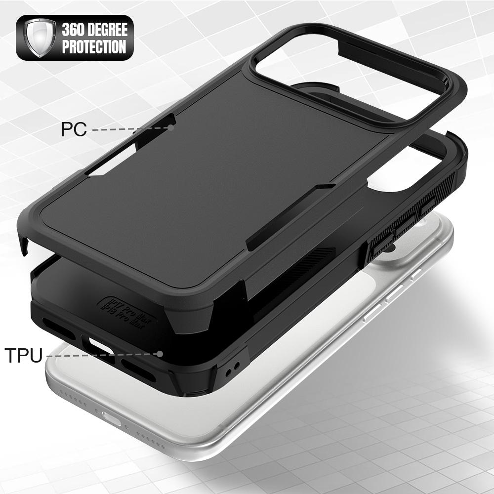 For iPhone 18 Pro Max 2 in 1 PC + TPU Phone Case - Black - EDA010189101F