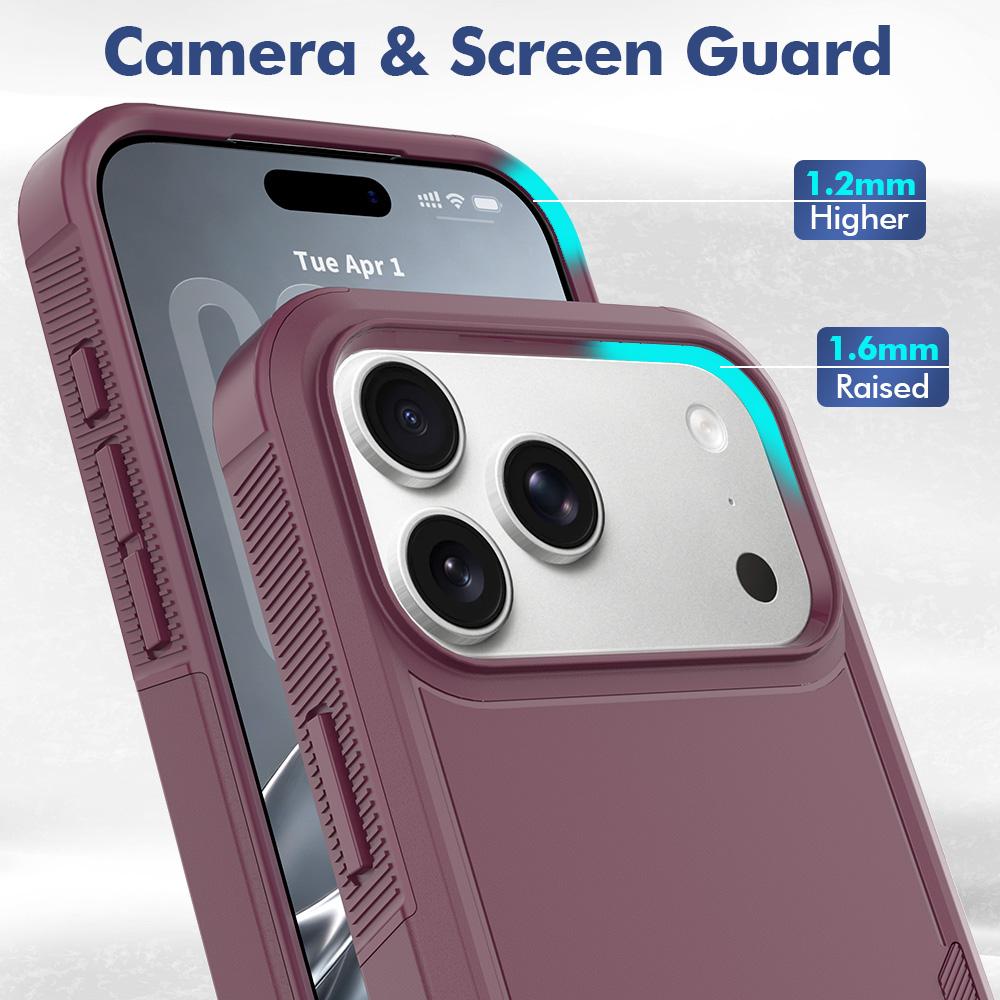 For iPhone 18 Pro Max 2 in 1 PC + TPU Phone Case - Cherry Red - EDA010189101H