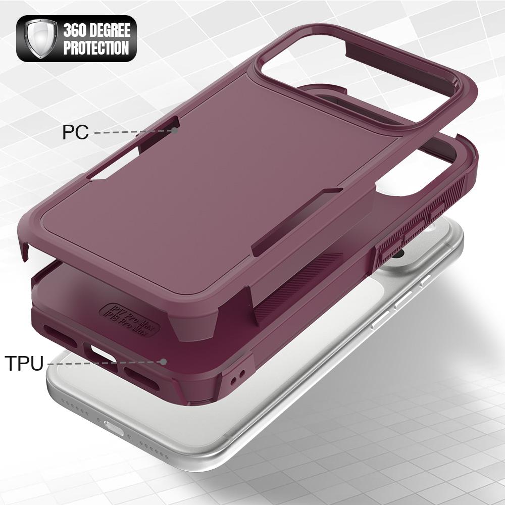 For iPhone 18 Pro Max 2 in 1 PC + TPU Phone Case - Cherry Red - EDA010189101H