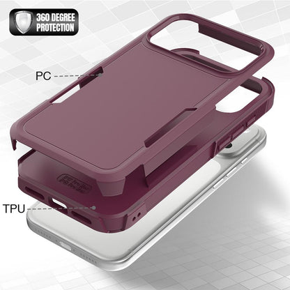 For iPhone 18 Pro Max 2 in 1 PC + TPU Phone Case - Cherry Red - EDA010189101H