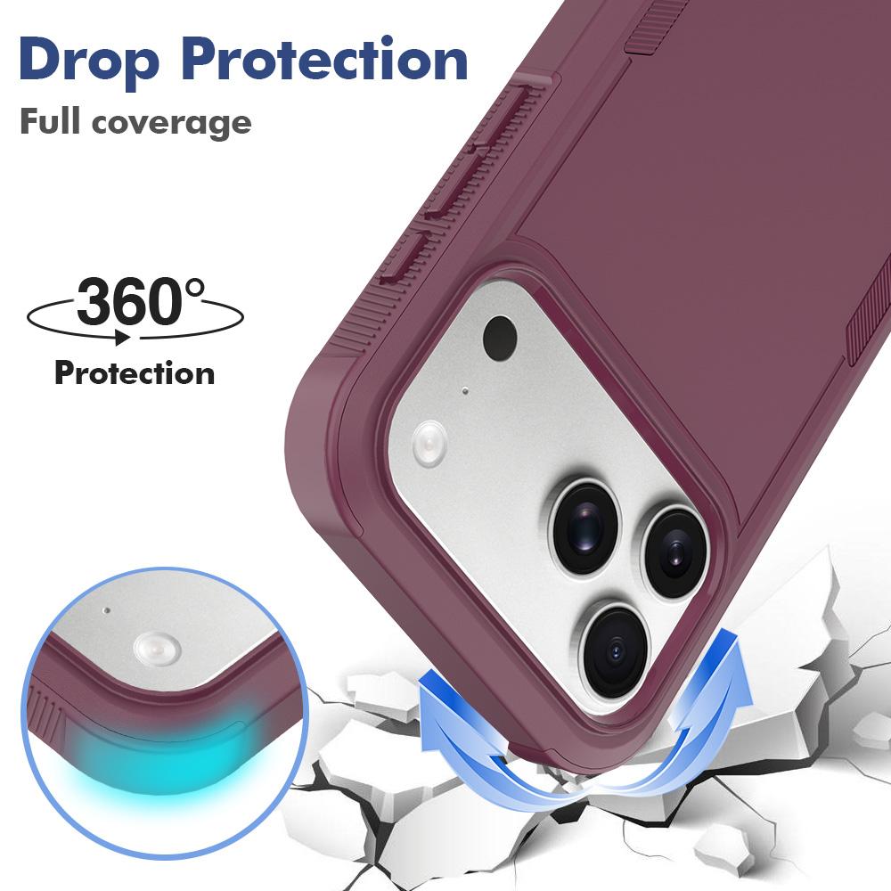 For iPhone 18 Pro Max 2 in 1 PC + TPU Phone Case - Cherry Red - EDA010189101H