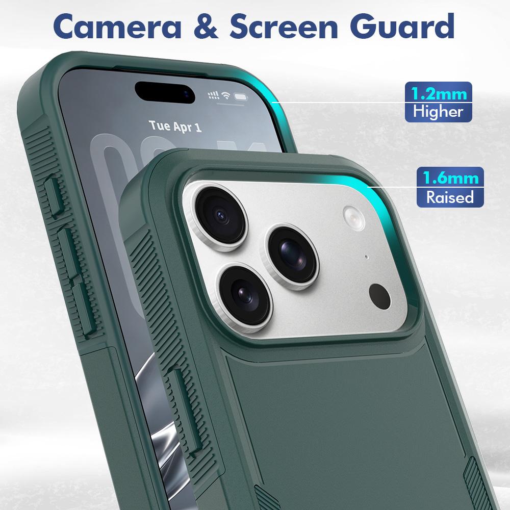 For iPhone 18 Pro 2 in 1 PC + TPU Phone Case - Dark Green - EDA010189102B
