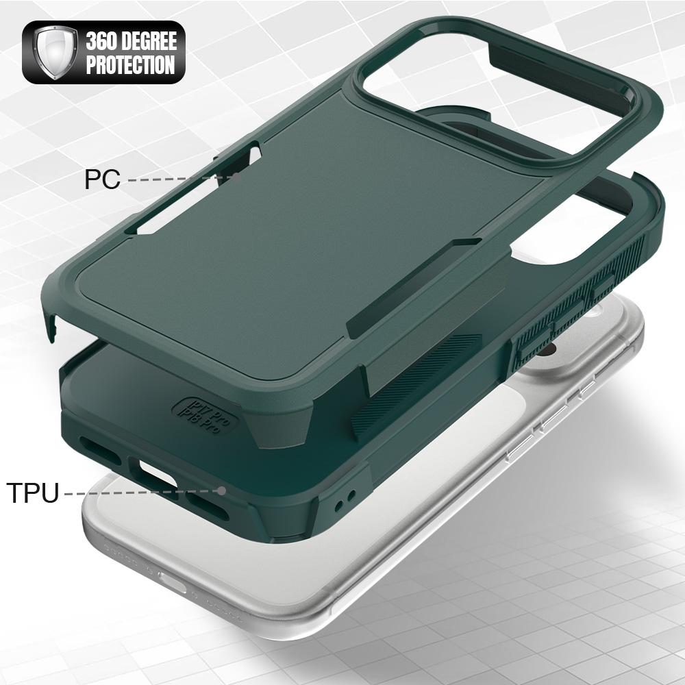 For iPhone 18 Pro 2 in 1 PC + TPU Phone Case - Dark Green - EDA010189102B