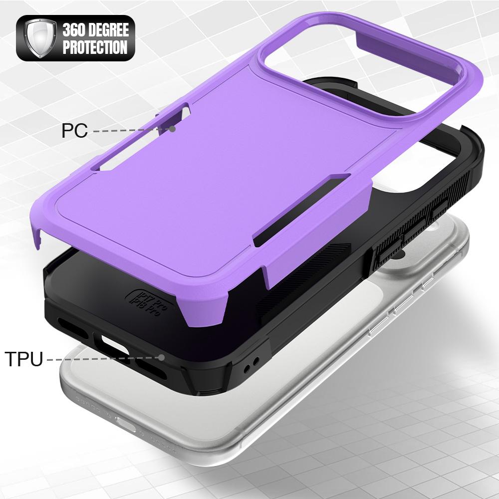 For iPhone 18 Pro 2 in 1 PC + TPU Phone Case - Purple - EDA010189102D