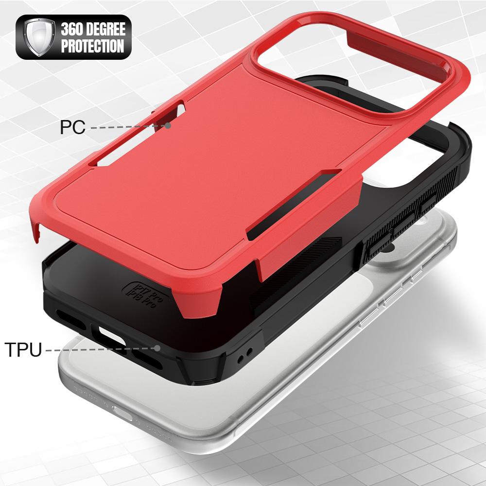 For iPhone 18 Pro 2 in 1 PC + TPU Phone Case - Red - EDA010189102E