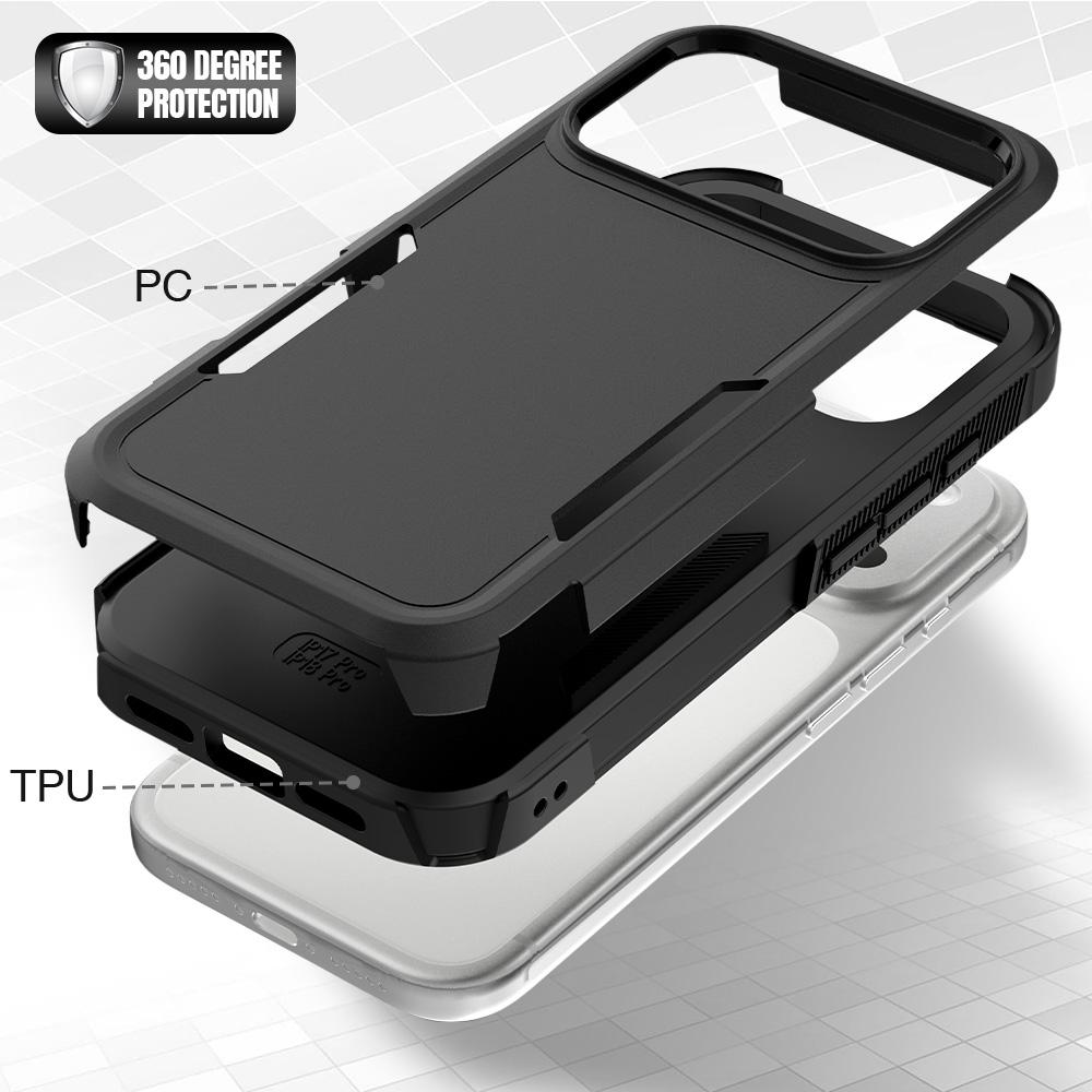 For iPhone 18 Pro 2 in 1 PC + TPU Phone Case - Black - EDA010189102F