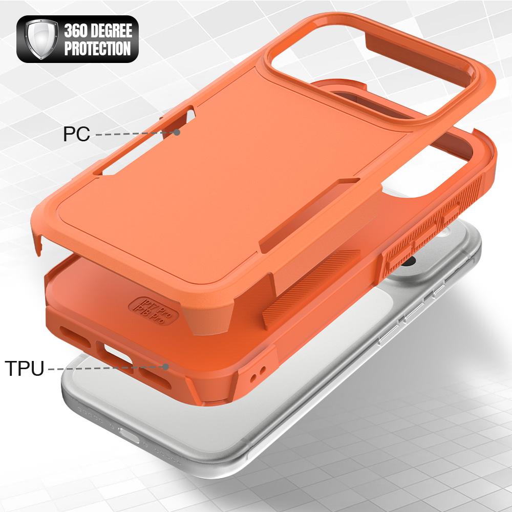 For iPhone 18 Pro 2 in 1 PC + TPU Phone Case - Orange - EDA010189102G