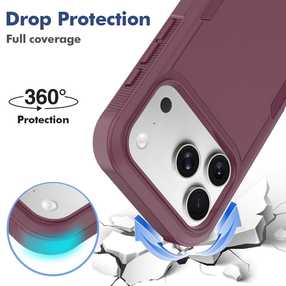 For iPhone 18 Pro 2 in 1 PC + TPU Phone Case - Cherry Red - EDA010189102H