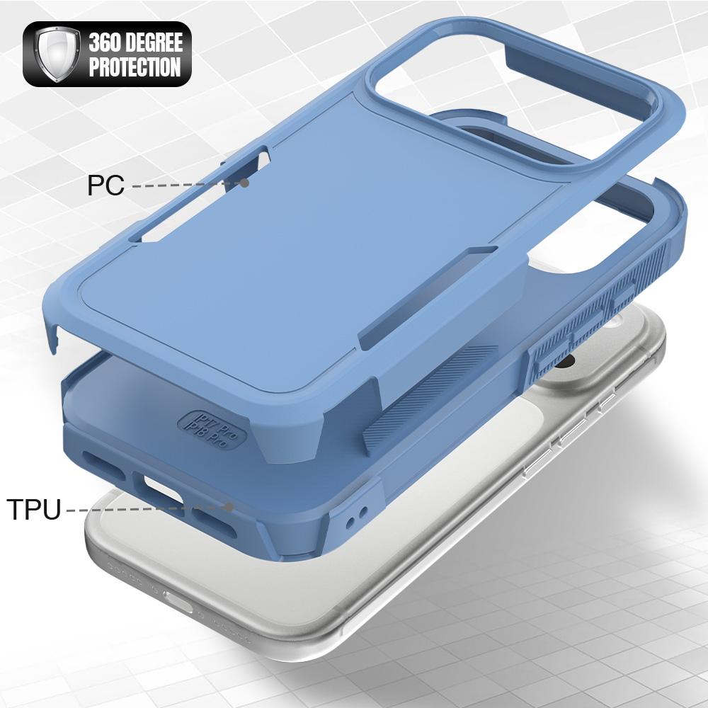 For iPhone 18 Pro 2 in 1 PC + TPU Phone Case - Sierra Blue - EDA010189102I